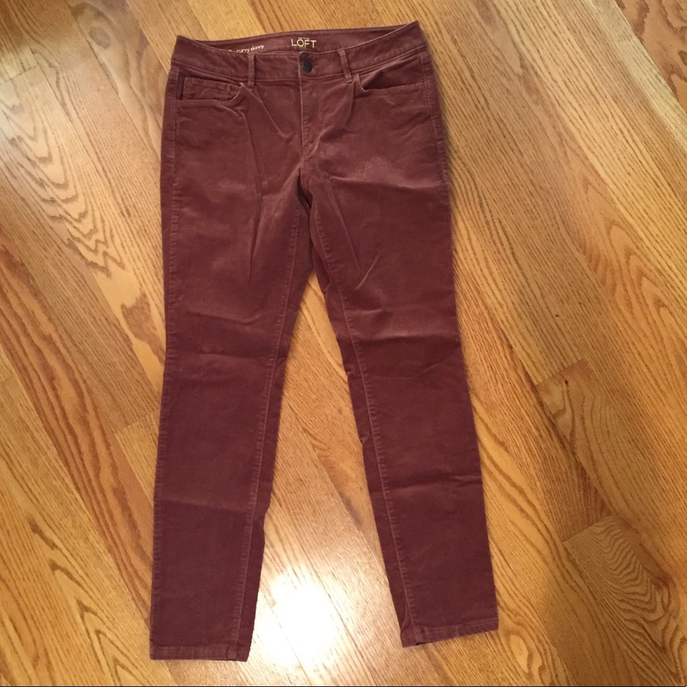Loft 28/6P curvy skinny brown corduroy pants